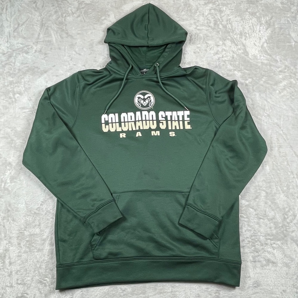 Colosseum Colorado State Rams Green Hoodie Sweatshirt Mens L Athletic